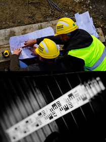 Construction d'un pont, Vinon sur Verdon (04), février 2014.