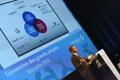 Jérôme Stubler, président de Vinci Construction lors de la convention de Vinci Grands Projets, Marseille novembre 2016